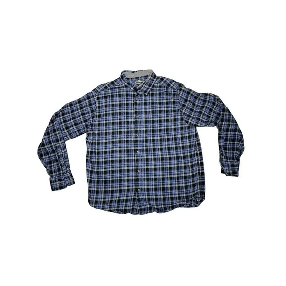 Eddie Bauer Men's XL Blue Plaid Flannel Long Sleeve Shirt Casual - Picture 1 of 8